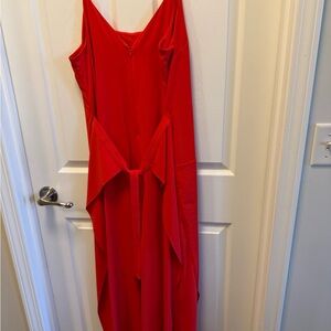 Athleta Red Maxi Jumpsuit with Waist Tie